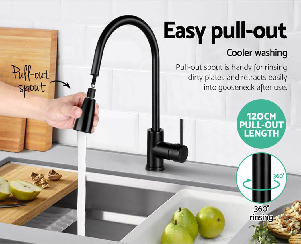 Pull-Out Mixer Faucet Tap, Black