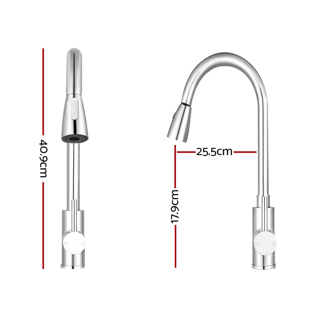 Pull-Out Mixer Faucet Tap, Silver