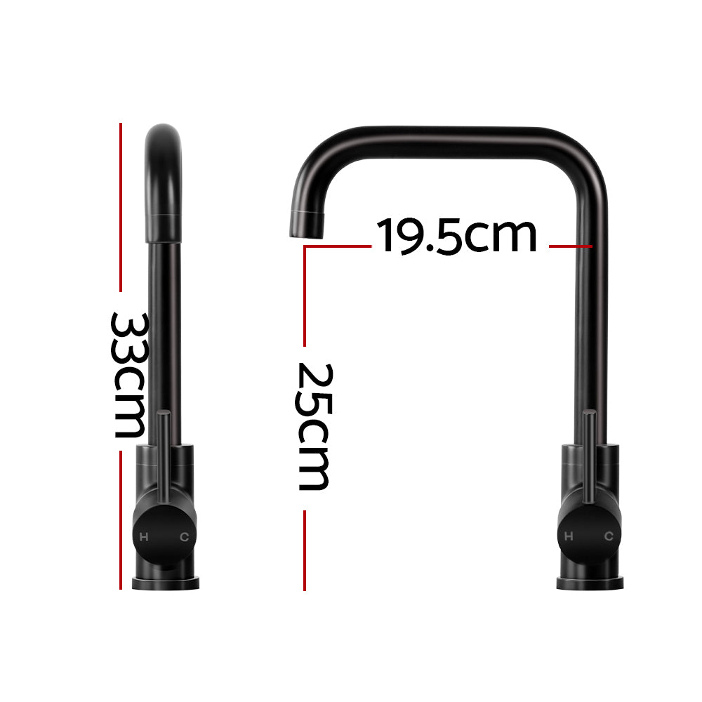 Kitchen Mixer Faucet Tap, Swivel Spout, Black