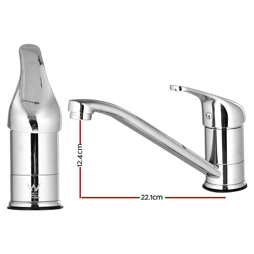 Silver basin mixer tap