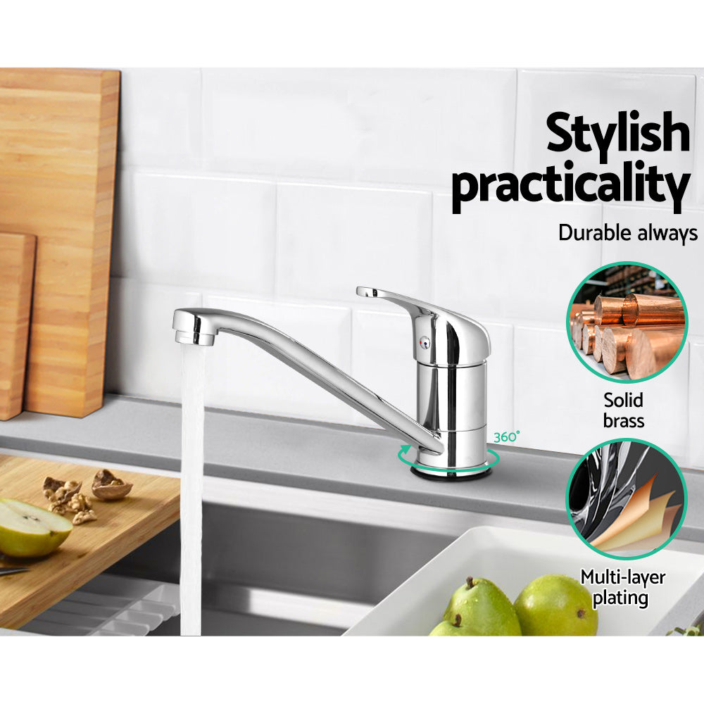 Silver basin mixer tap with cefito