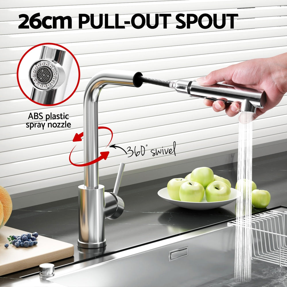 Kitchen Mixer Tap Pull Out Rectangle 2 Mode Sink Basin Faucet Swivel
