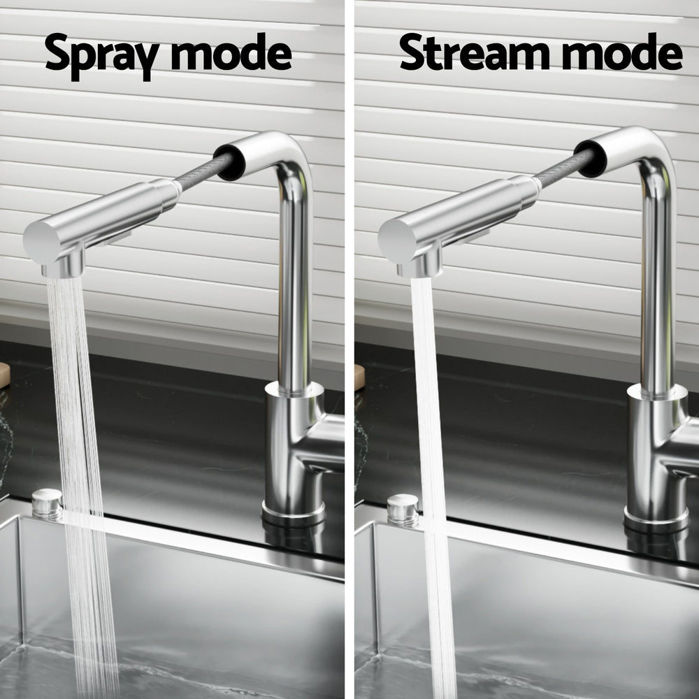 Kitchen Mixer Tap Pull Out with Rectangle 2 Mode Sink Basin