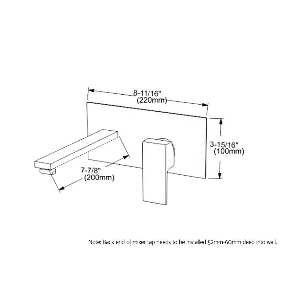 Bathroom Tap Wall Square Black Basin Mixer Taps Vanity Brass Faucet