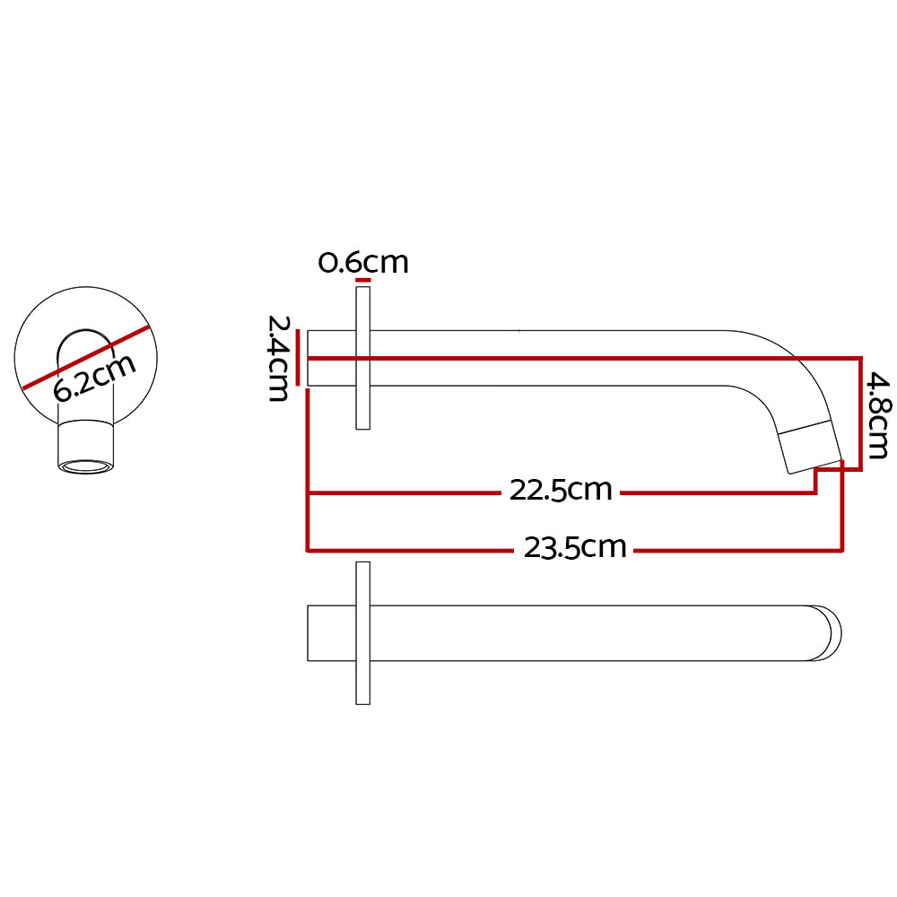 Bathroom Spout Tap Water Outlet Bathtub Wall Mounted Chrome