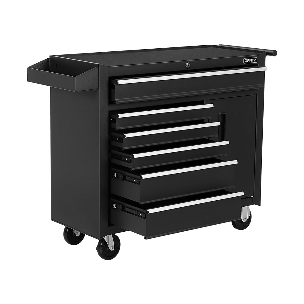 6 Drawer Tool Box Chest Cabinet Toolbox Storage Garage Organiser Wheels