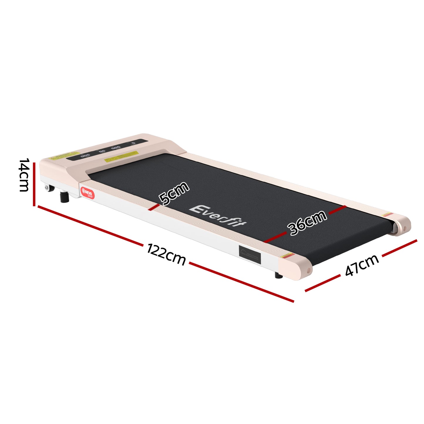 Treadmill Walking Pad Gym Office with Fitness 360mm Pink