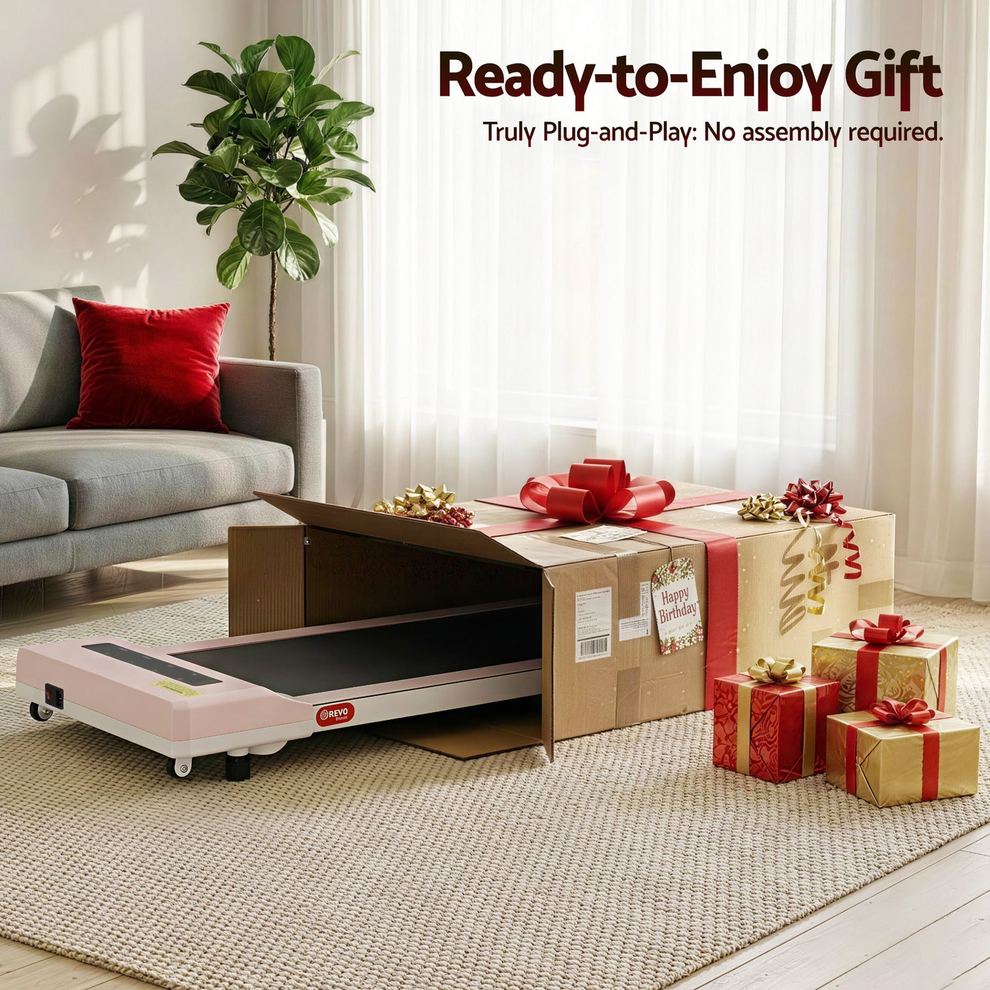 Walking pad treadmill with compact running belt