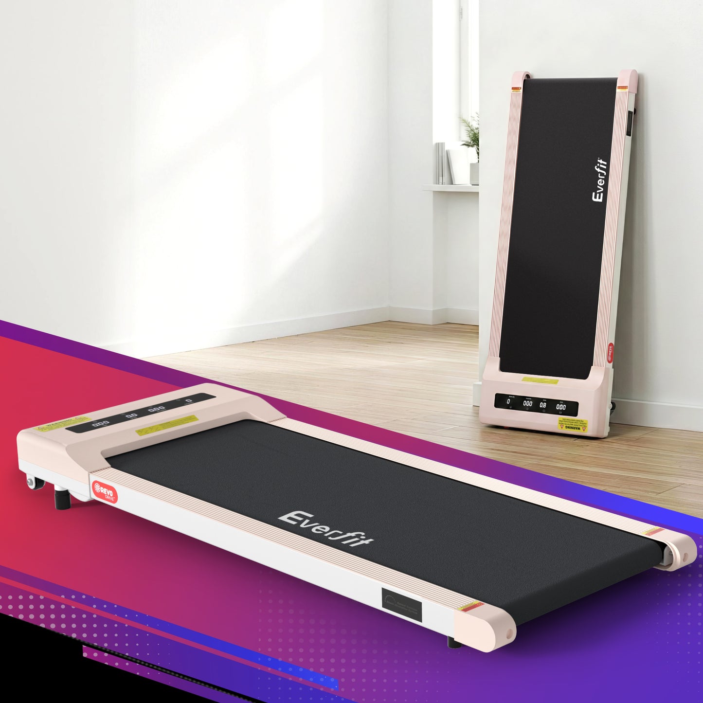 Pink 360mm walking pad treadmill for household use