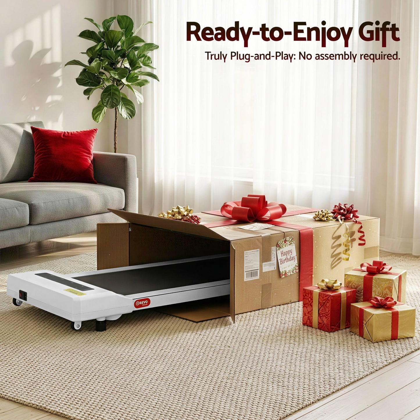 Treadmill Walking Pad Home Gym Office Fitness Machine 360mm - White