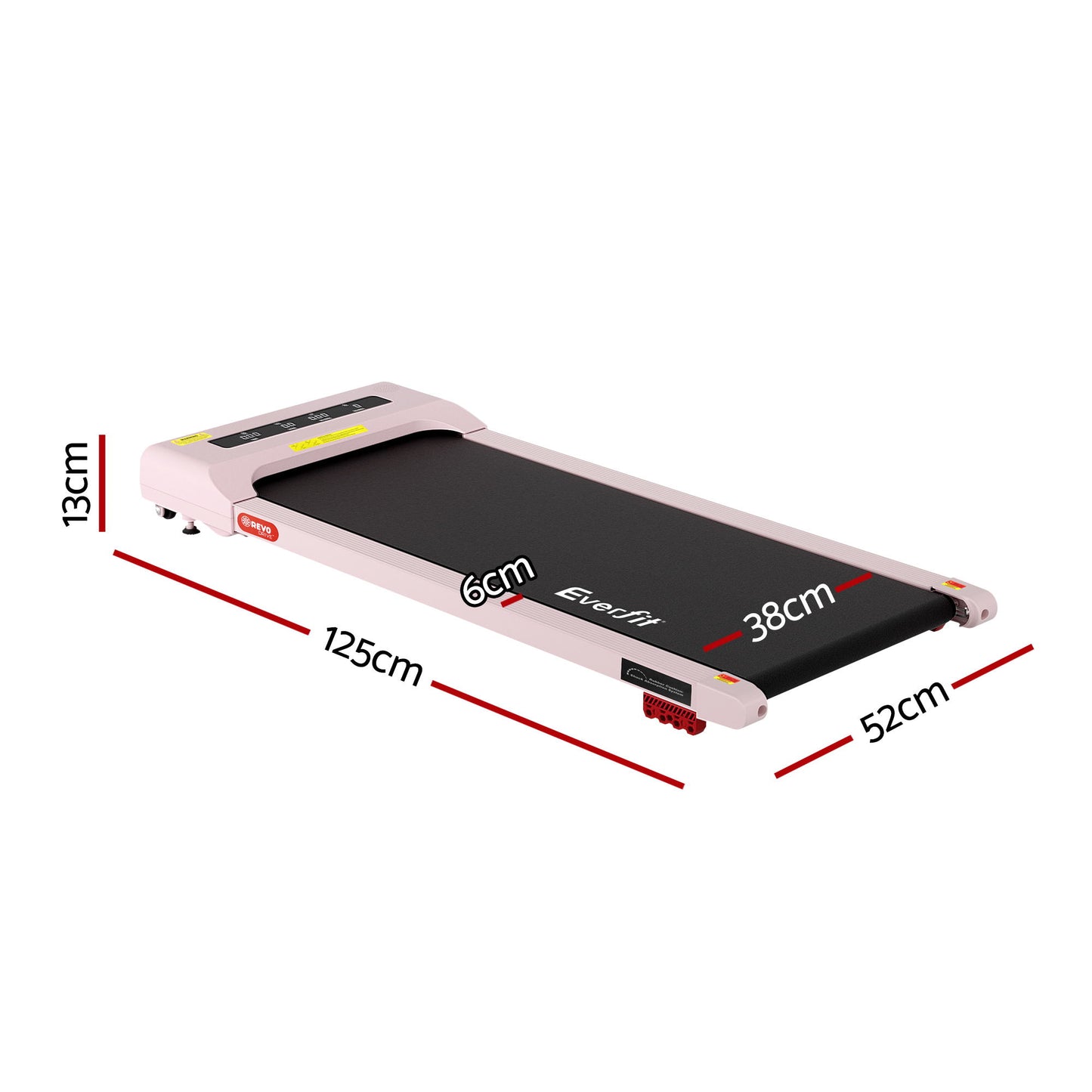 Treadmill Electric Walking Pad Incline with Under Desk Gym 380mm Pink