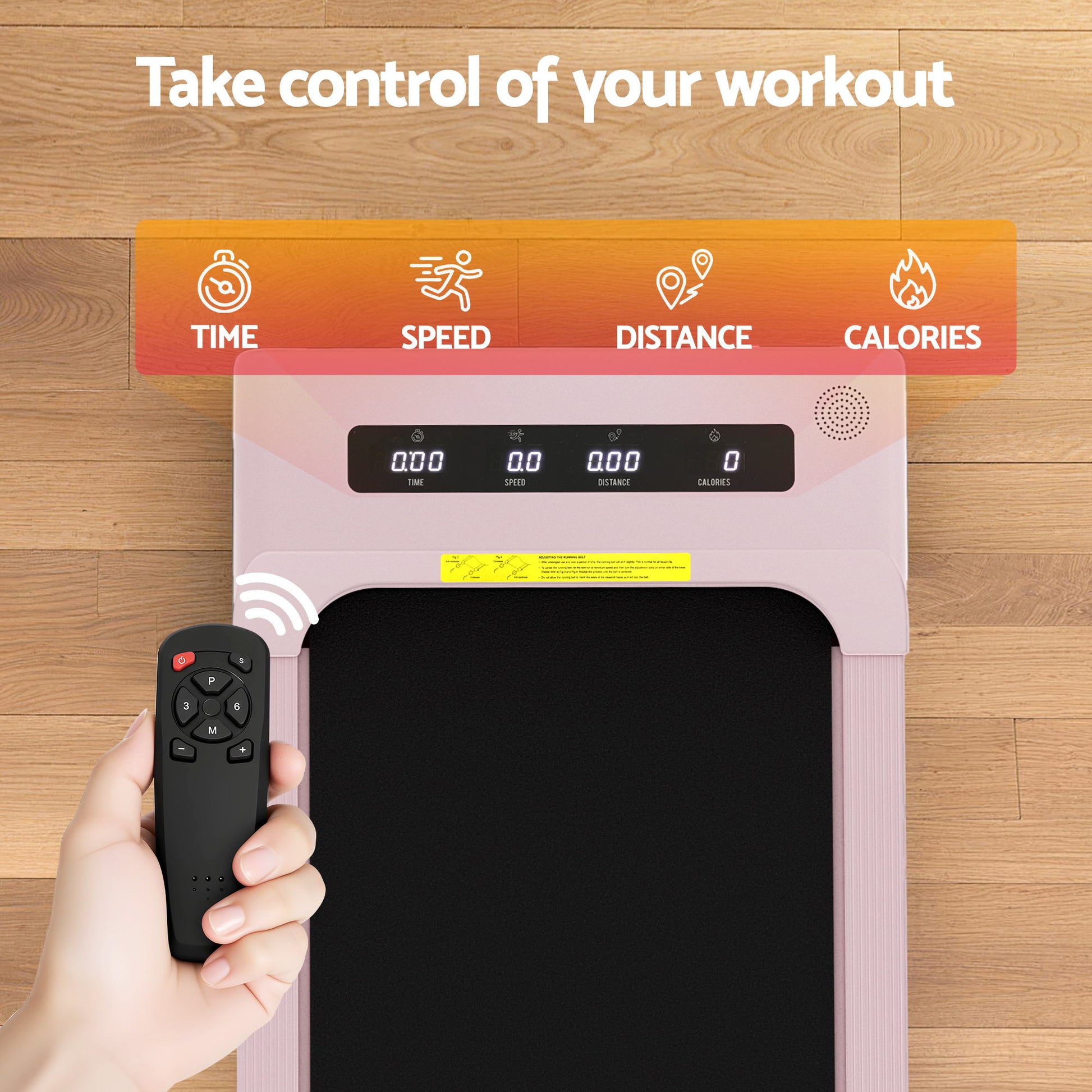 Pink Electric Walking Pad Treadmill Compact Gym Design