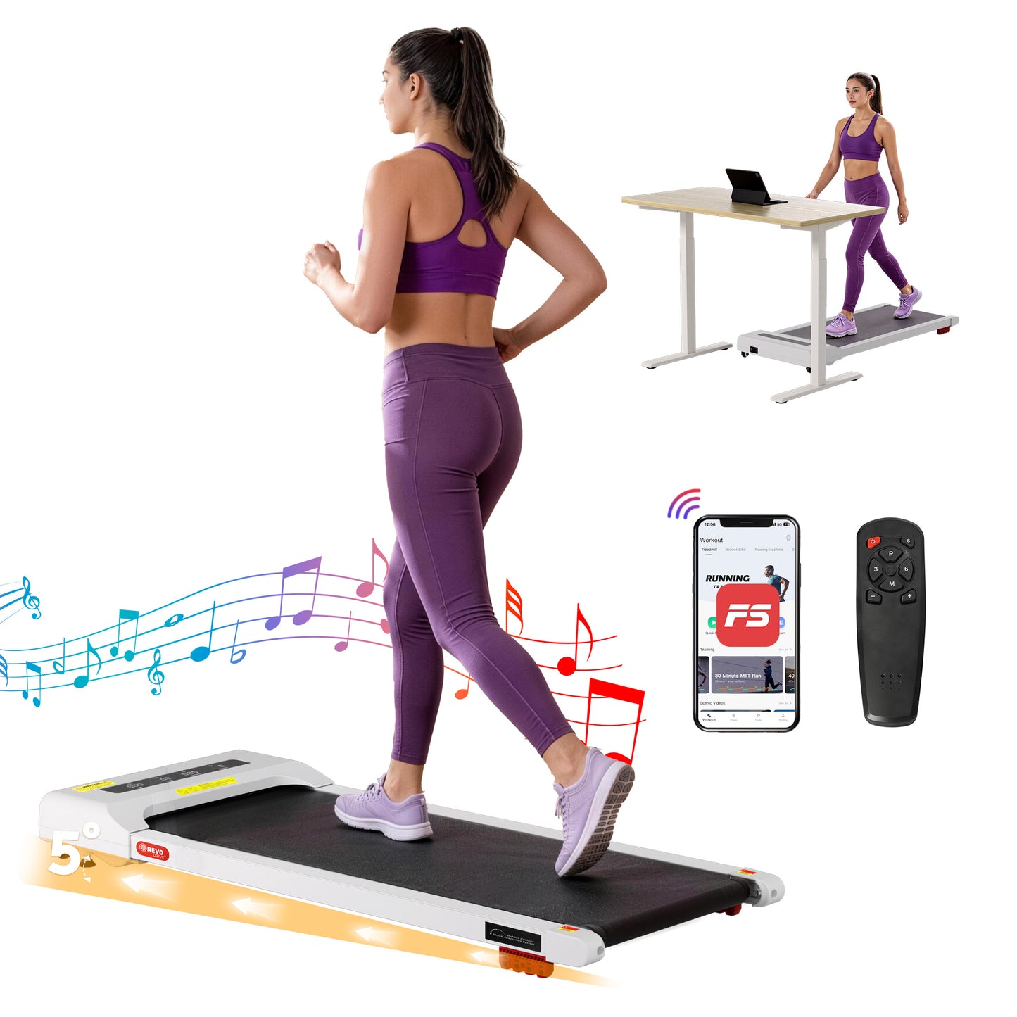 Everfit Treadmill Electric Walking Pad Incline Under Desk