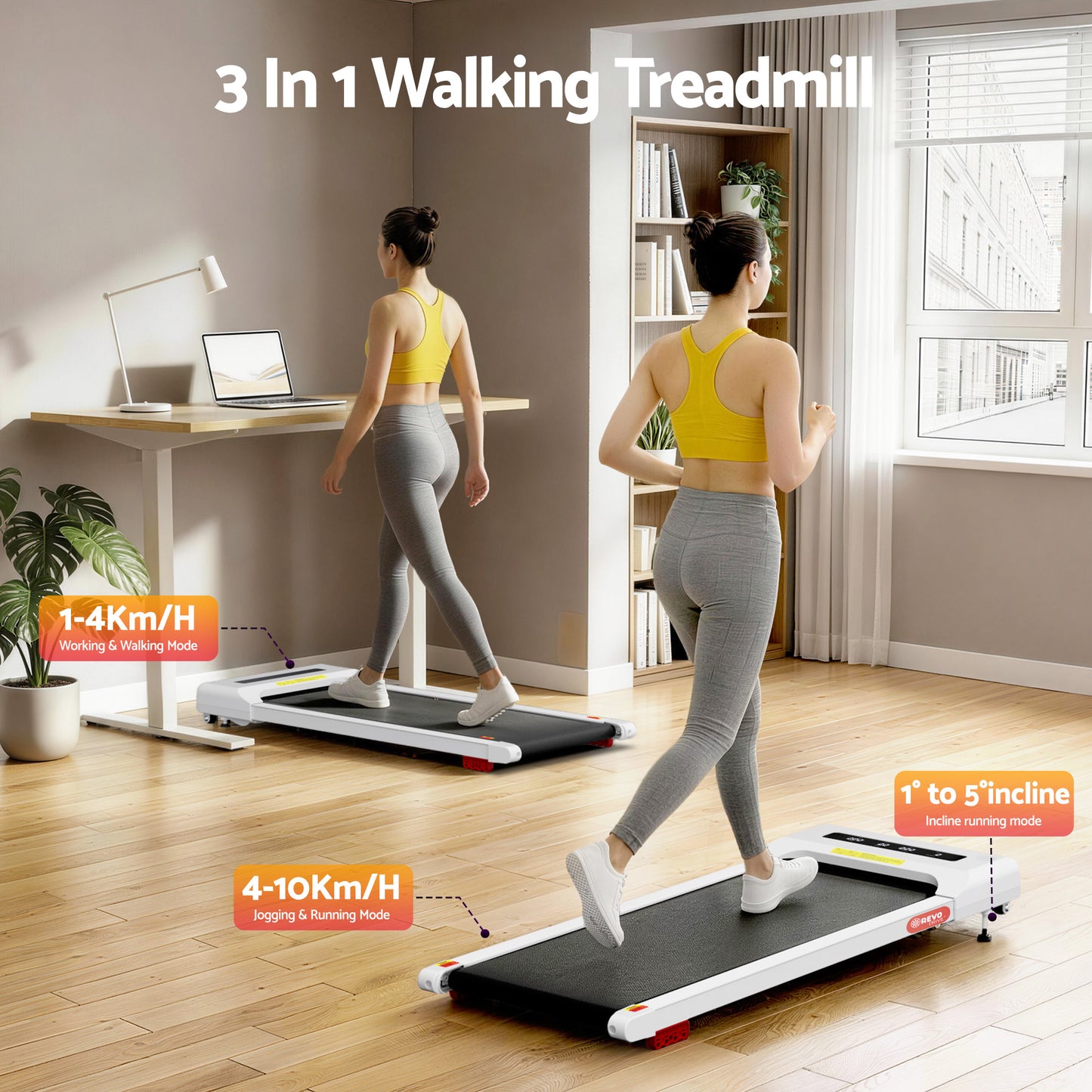 Everfit Treadmill Electric Walking Pad Incline Under Desk Gym
