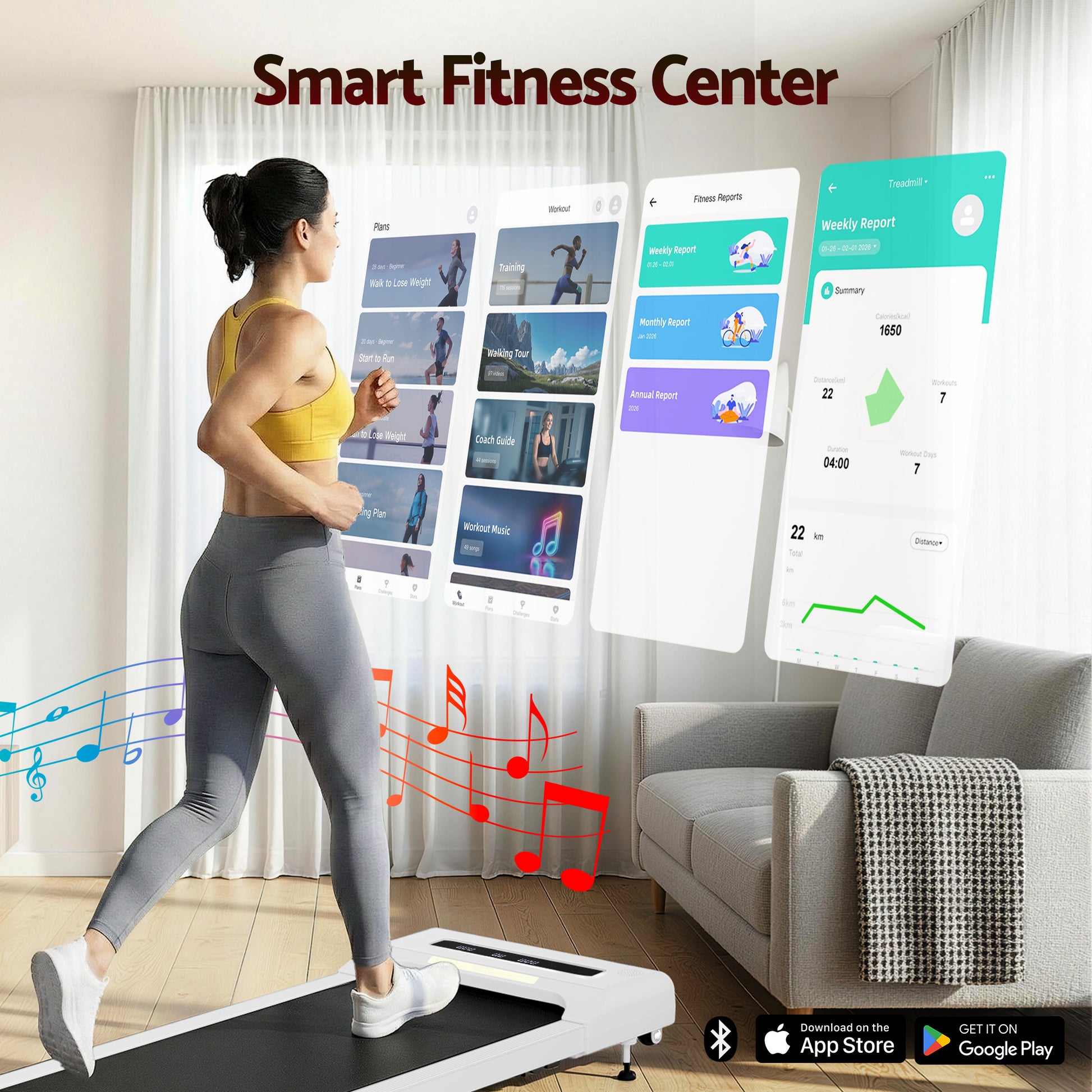 Walking pad treadmill with incline controls