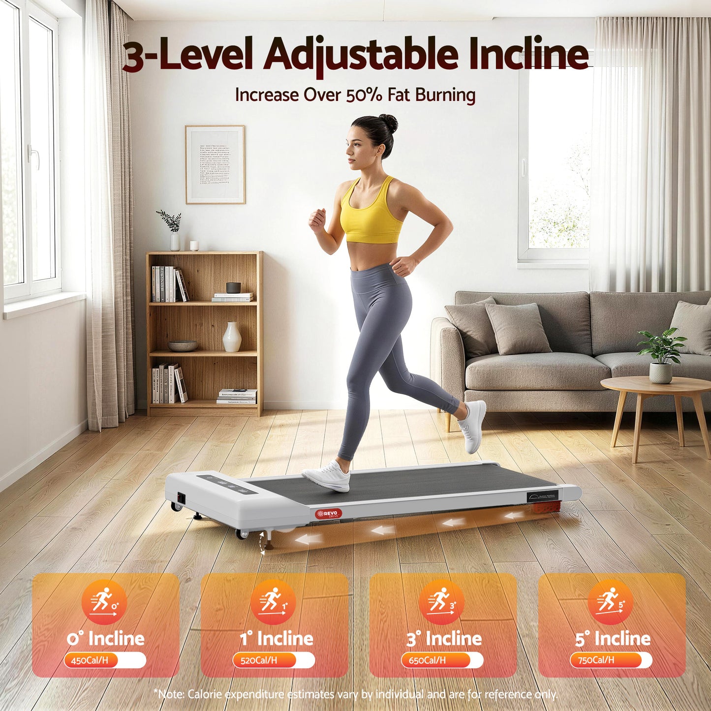 White 380mm everfit treadmill electric with handles, panels and accessory pieces