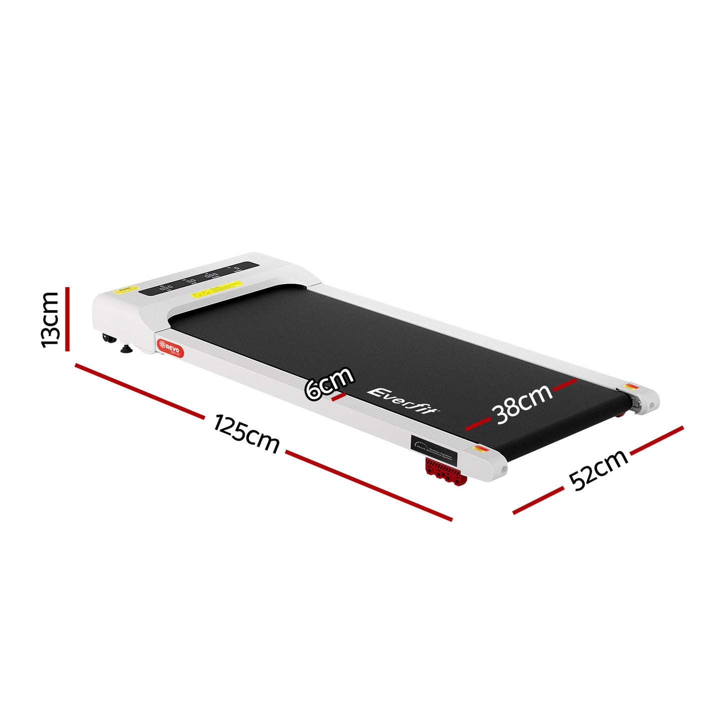 Treadmill Electric Walking Pad Incline Under Desk Gym 380mm White