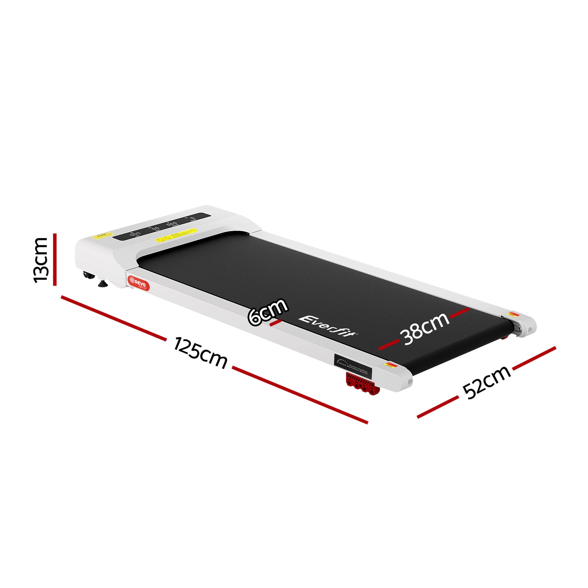 Treadmill Electric Walking Pad Incline Under Desk Gym 380mm White
