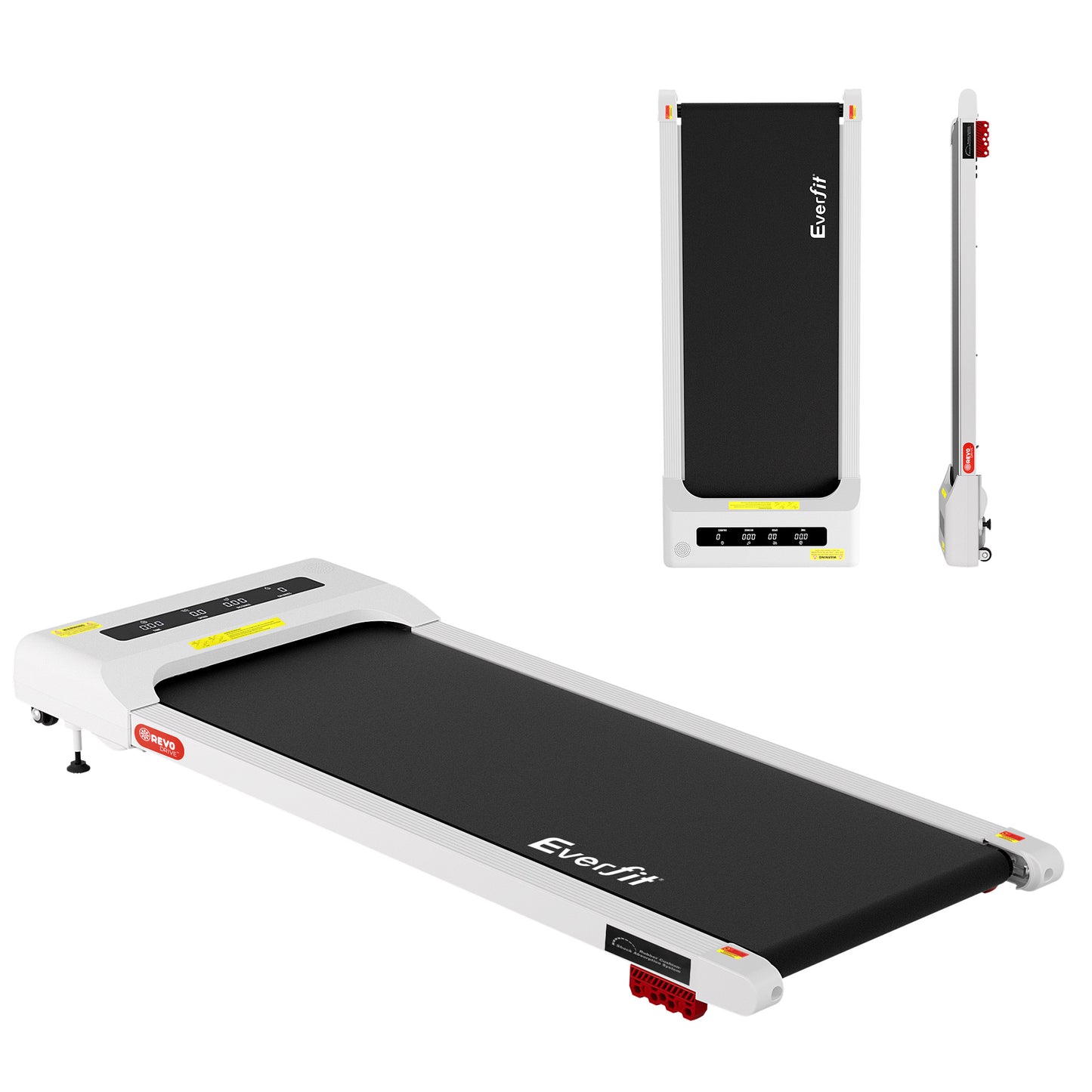 White Treadmill Electric Walking Pad Incline Under Desk Gym 380mm