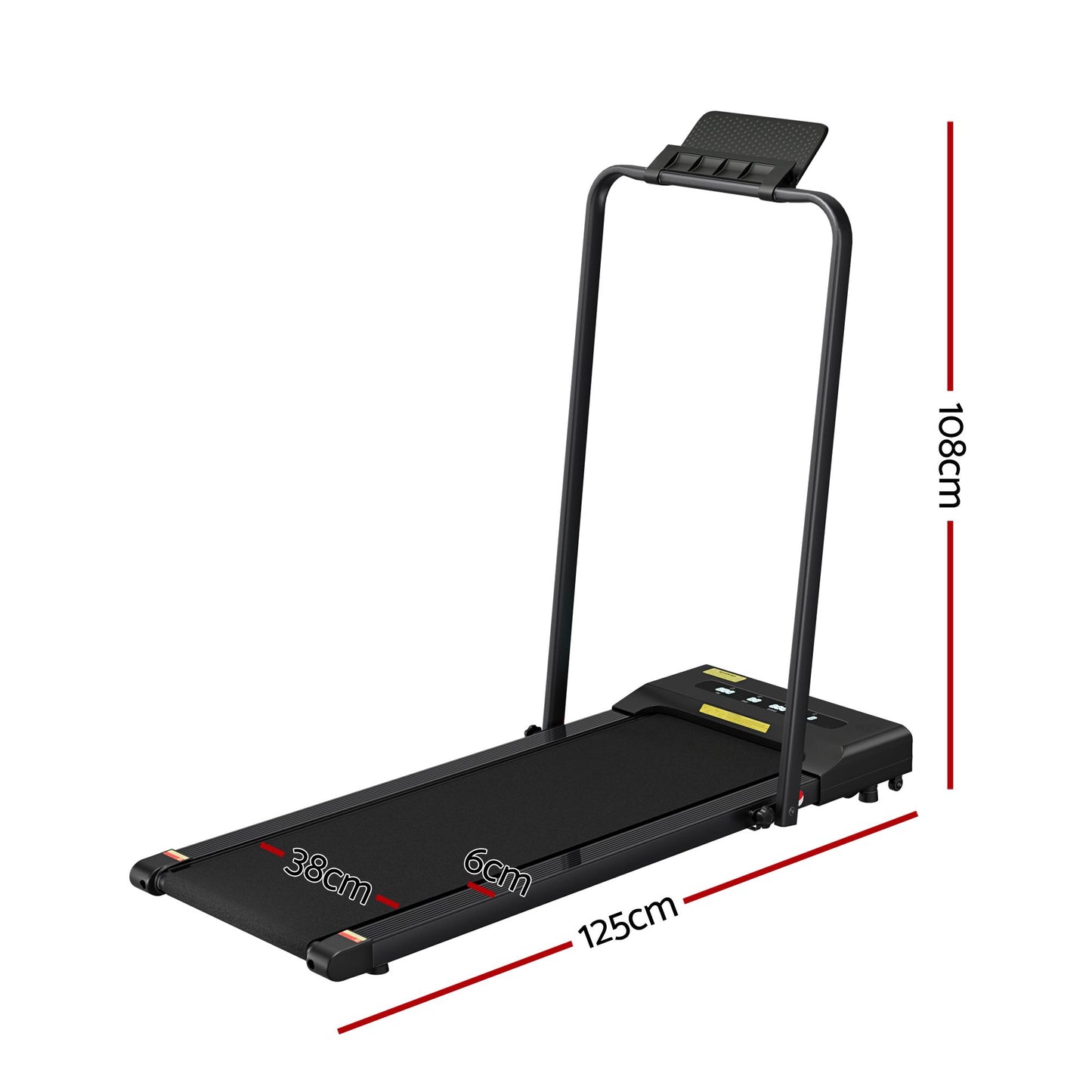 Treadmill Walking Pad Home Gym Office Fitness 380mm - Black