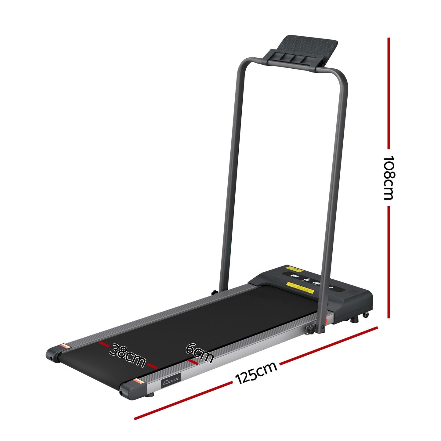 Treadmill Walking Pad Home Gym Office Fitness 380mm - Grey