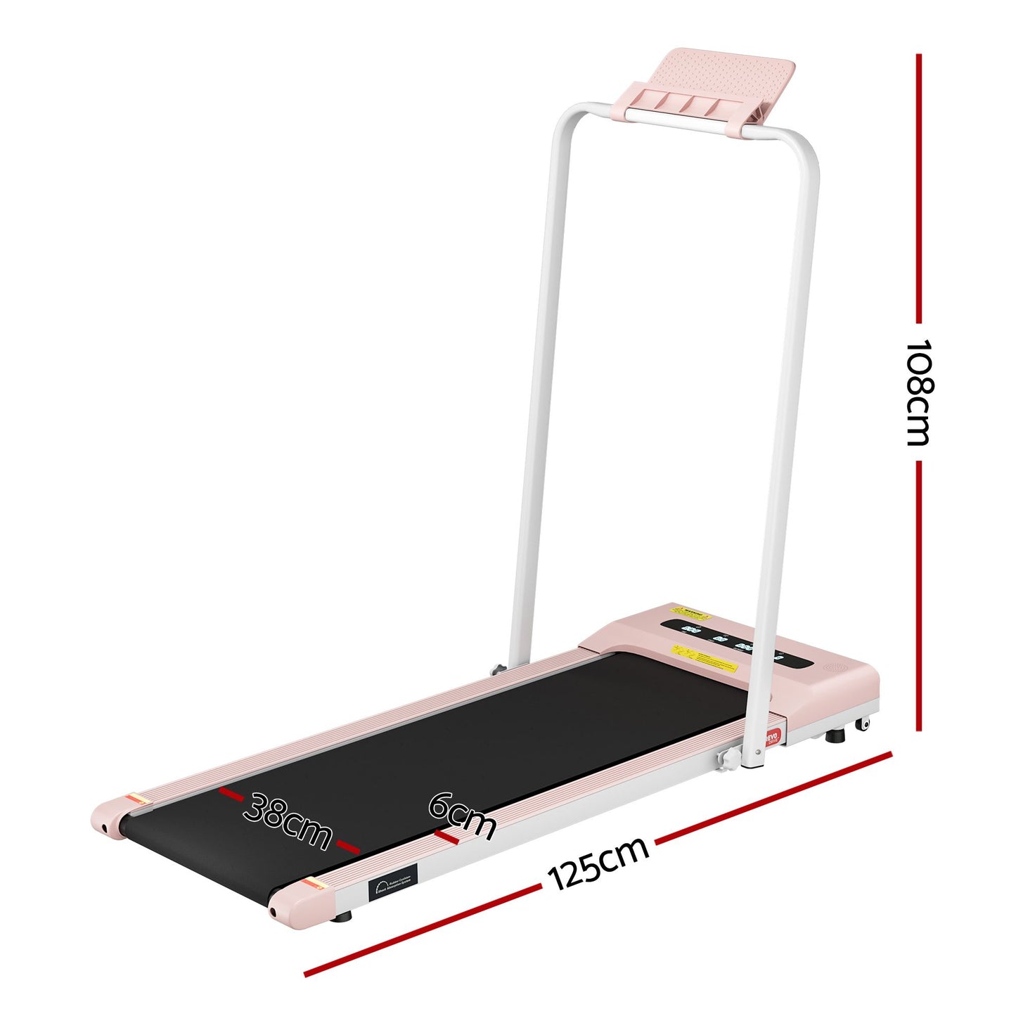 Treadmill Walking Pad Home Gym Office Fitness Machine 380mm - Pink