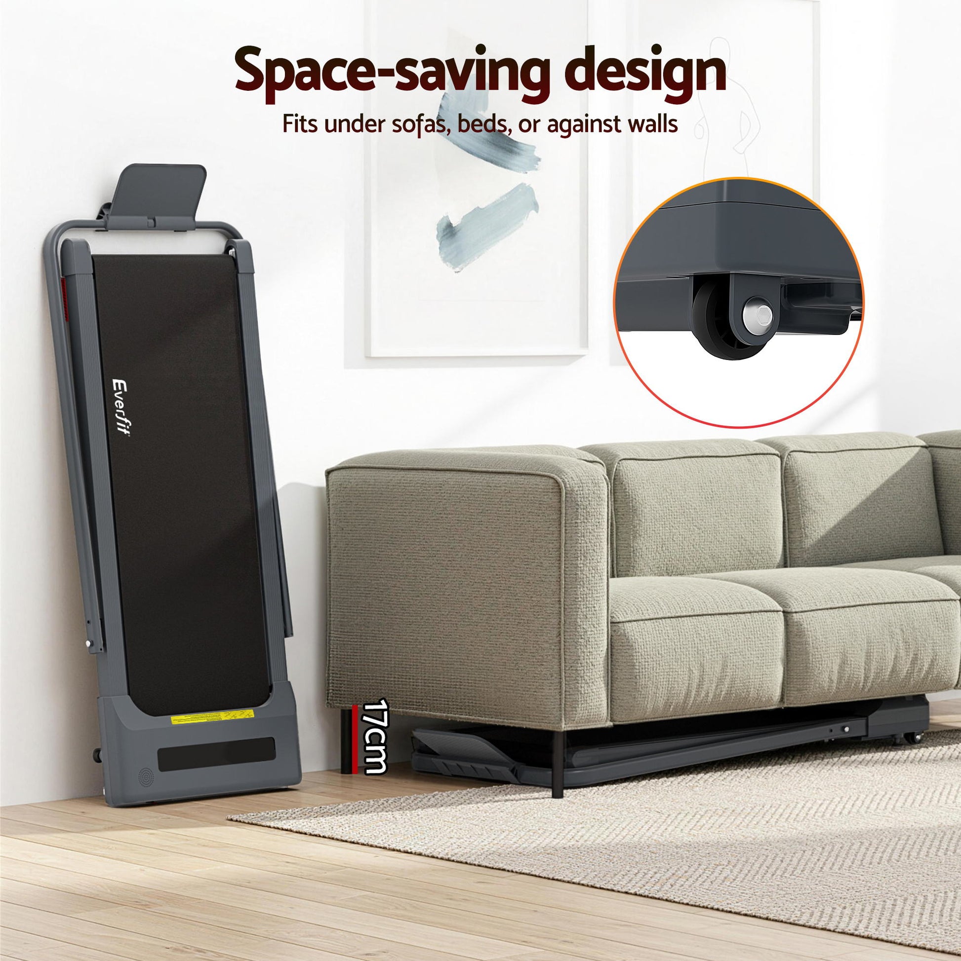 Walking pad treadmill for under-desk exercise spaces