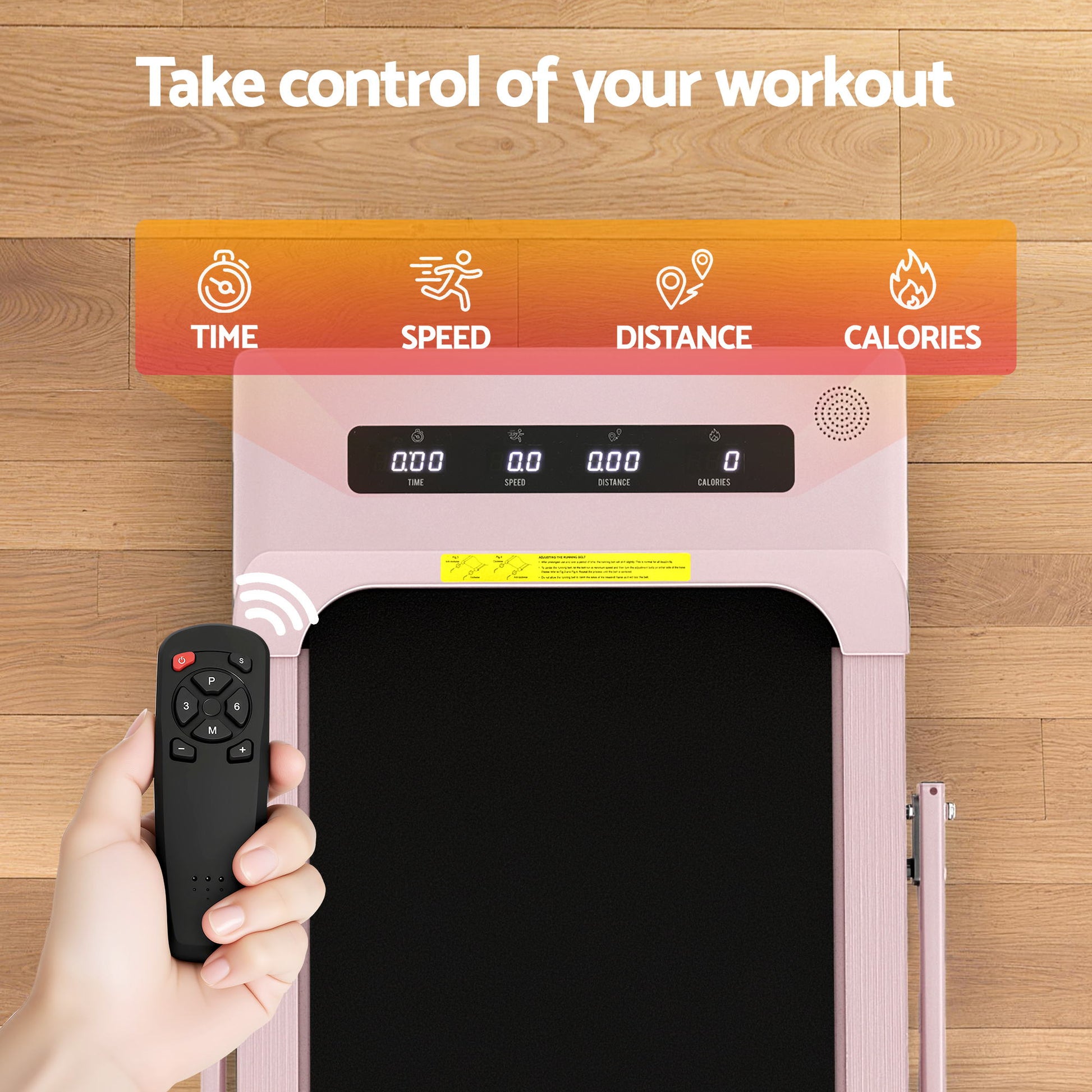 Pink 380mm everfit treadmill electric with clean finish and fitted components