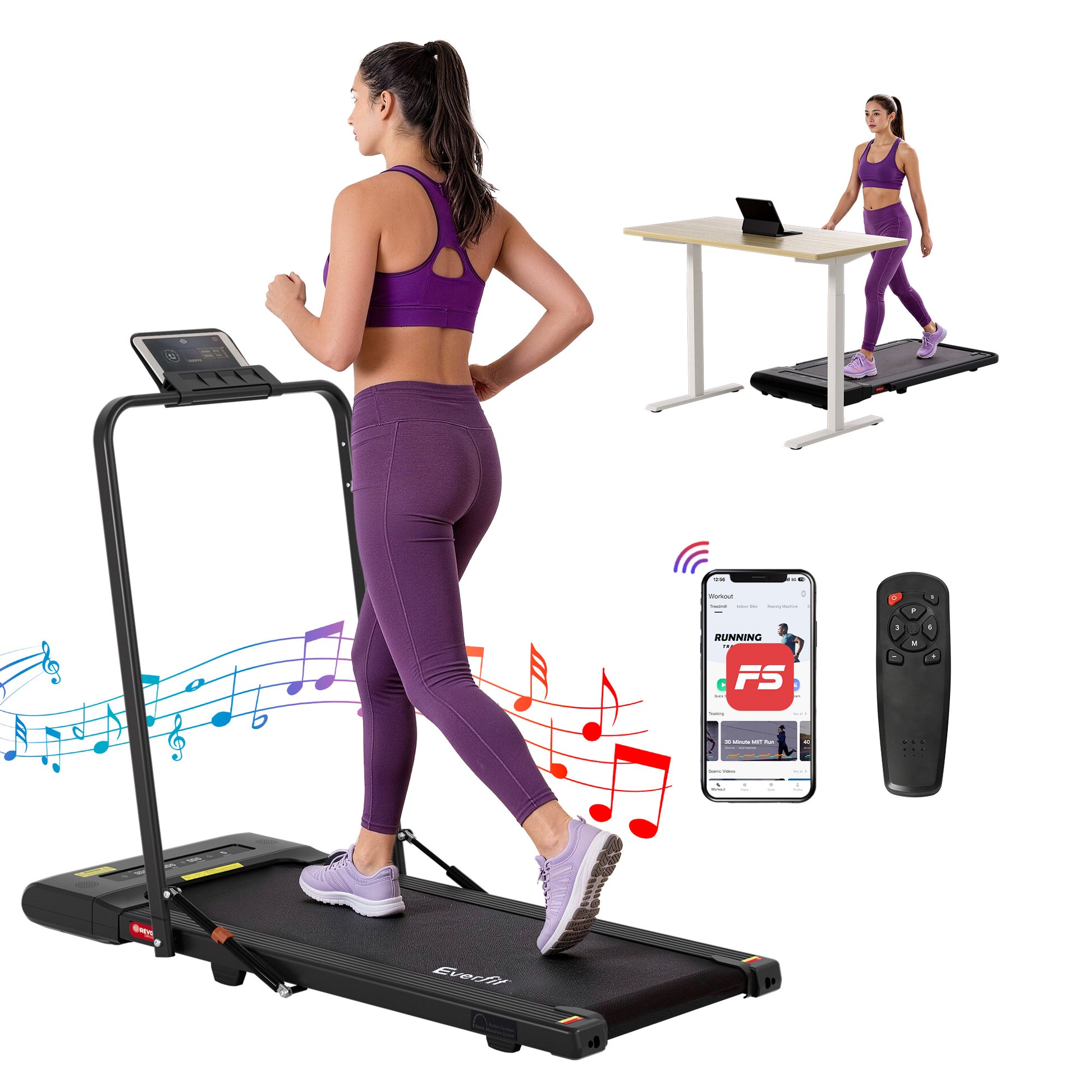 Everfit Treadmill Electric Walking Pad Under Desk Gym