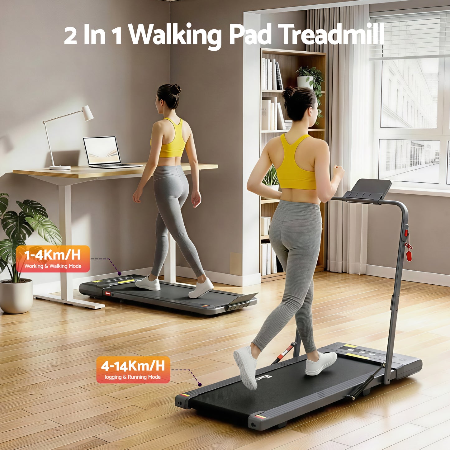 Treadmill Walking Pad Under Desk Home Gym Fitness 400mm