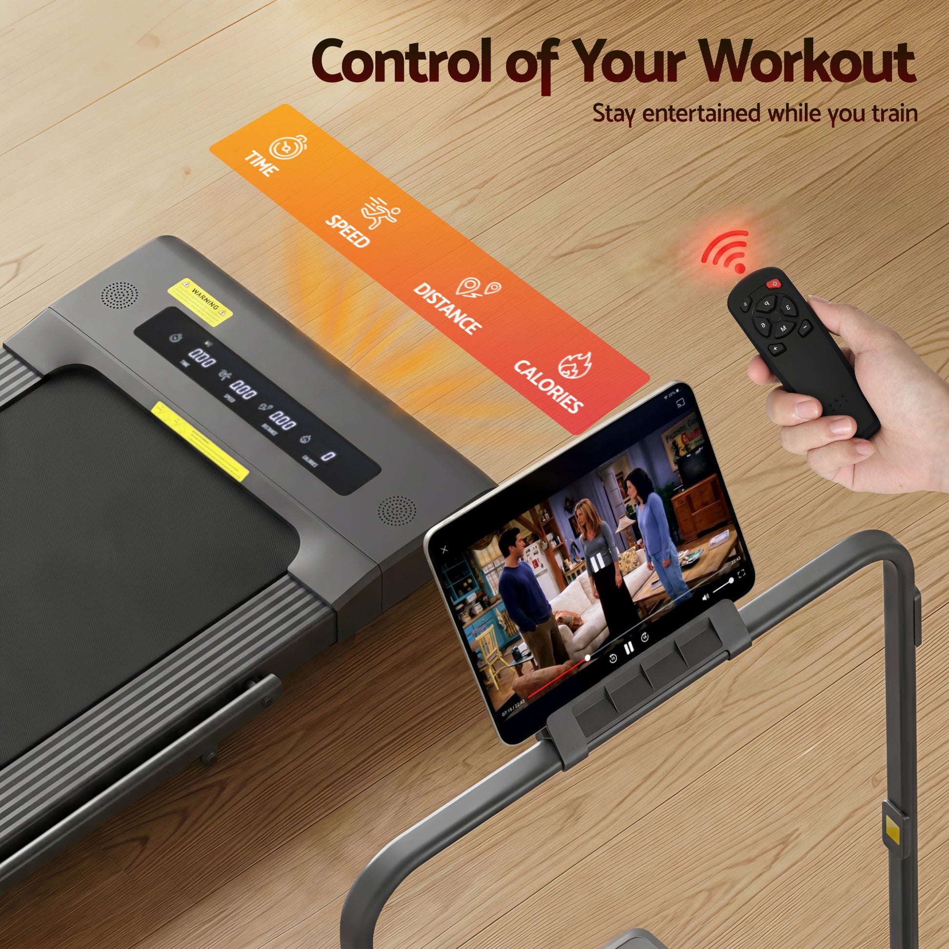 Walking Pad Treadmill Compact Gym Design Grey Electric