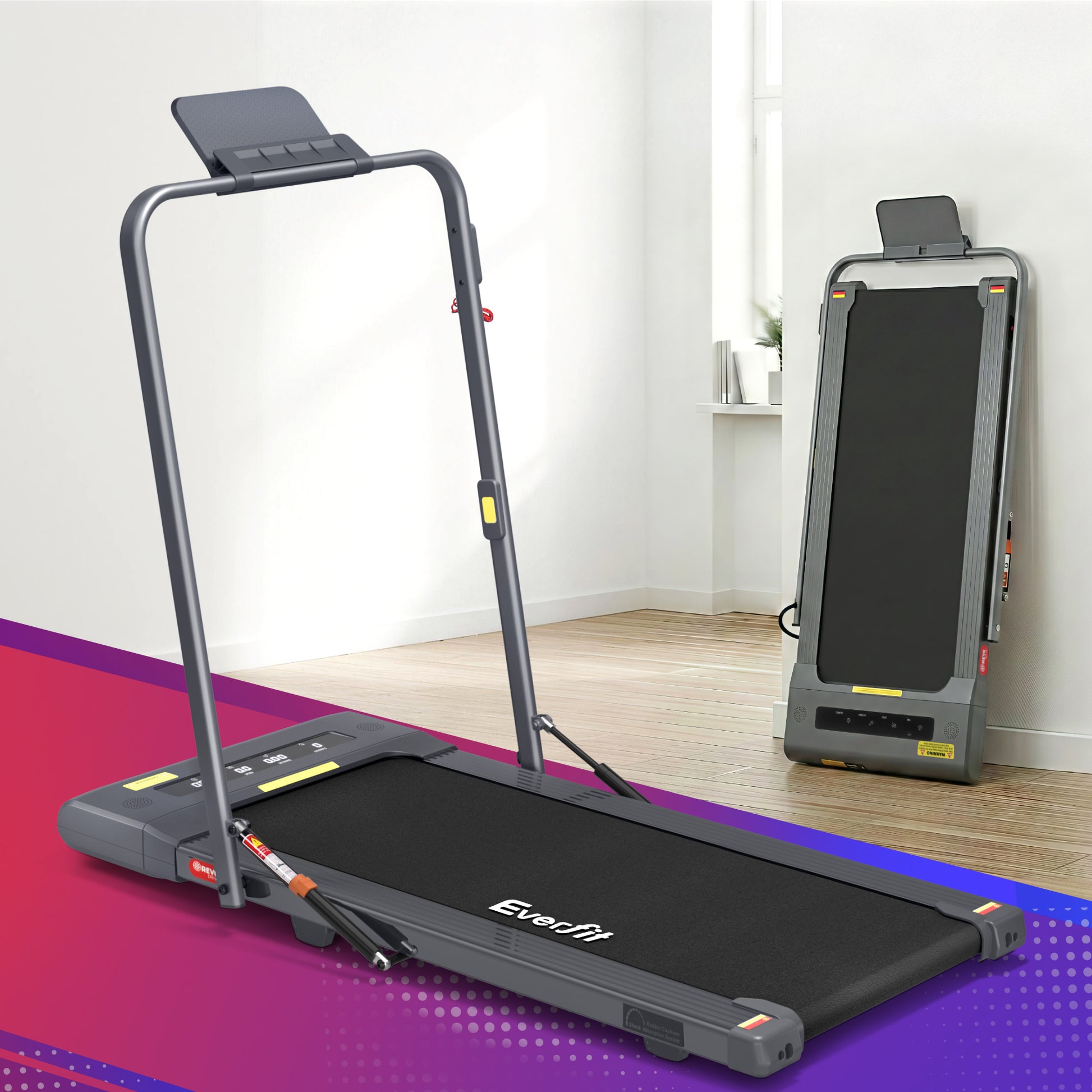 Grey Treadmill Walking Pad Under Desk Gym Fitness 400mm