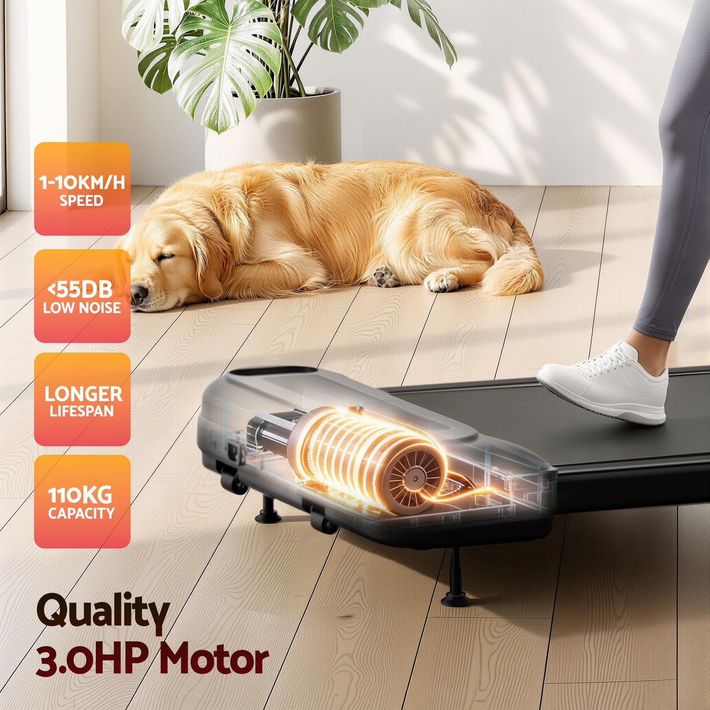 Walking pad treadmill with desk electric incline under gym