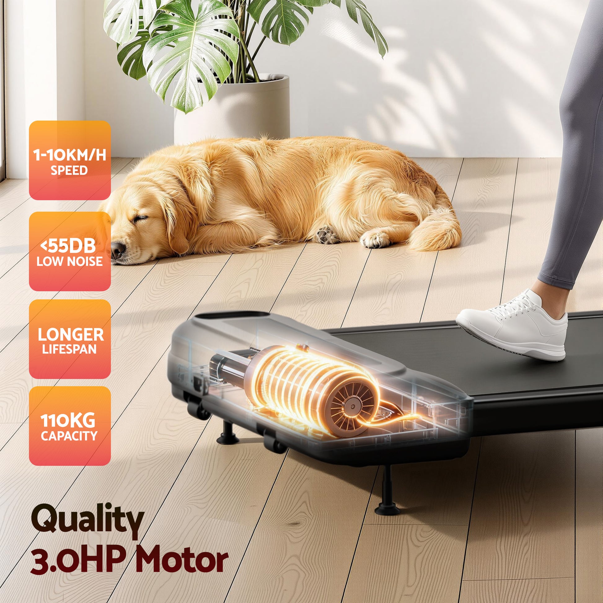 Walking pad treadmill with desk electric incline under gym
