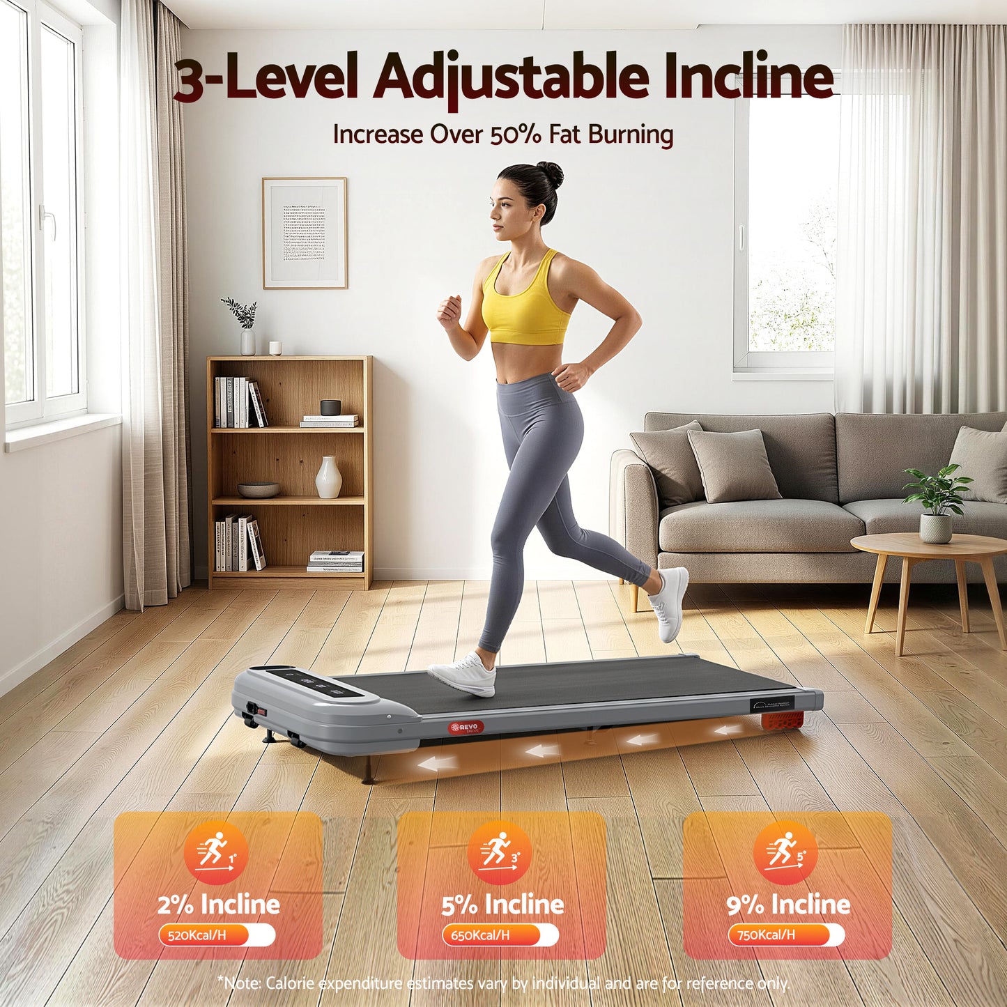Walking Pad With Incline Under Desk Gym Everfit Treadmill Electric