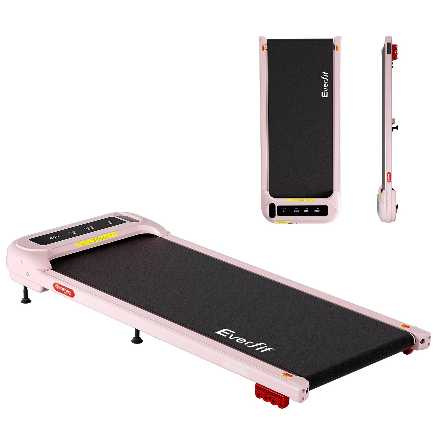 Pink everfit treadmill electric with fitted edges and product hardware