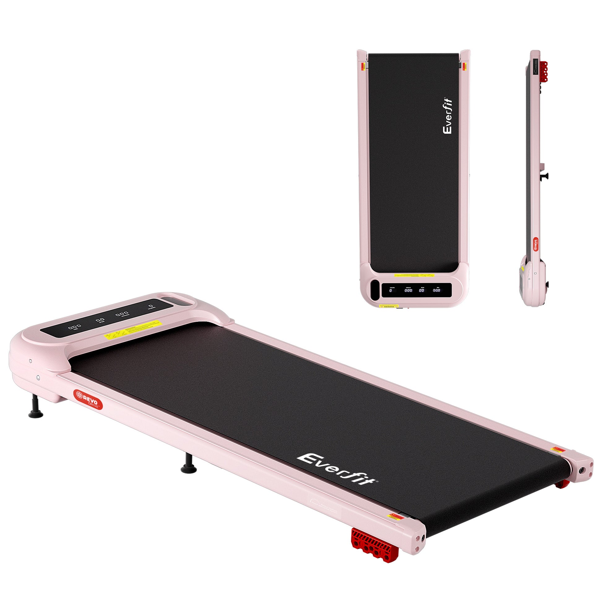 Pink everfit treadmill electric with fitted edges and product hardware