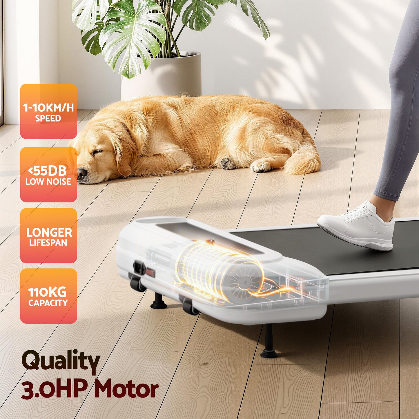 Walking pad treadmill with desk electric incline under gym