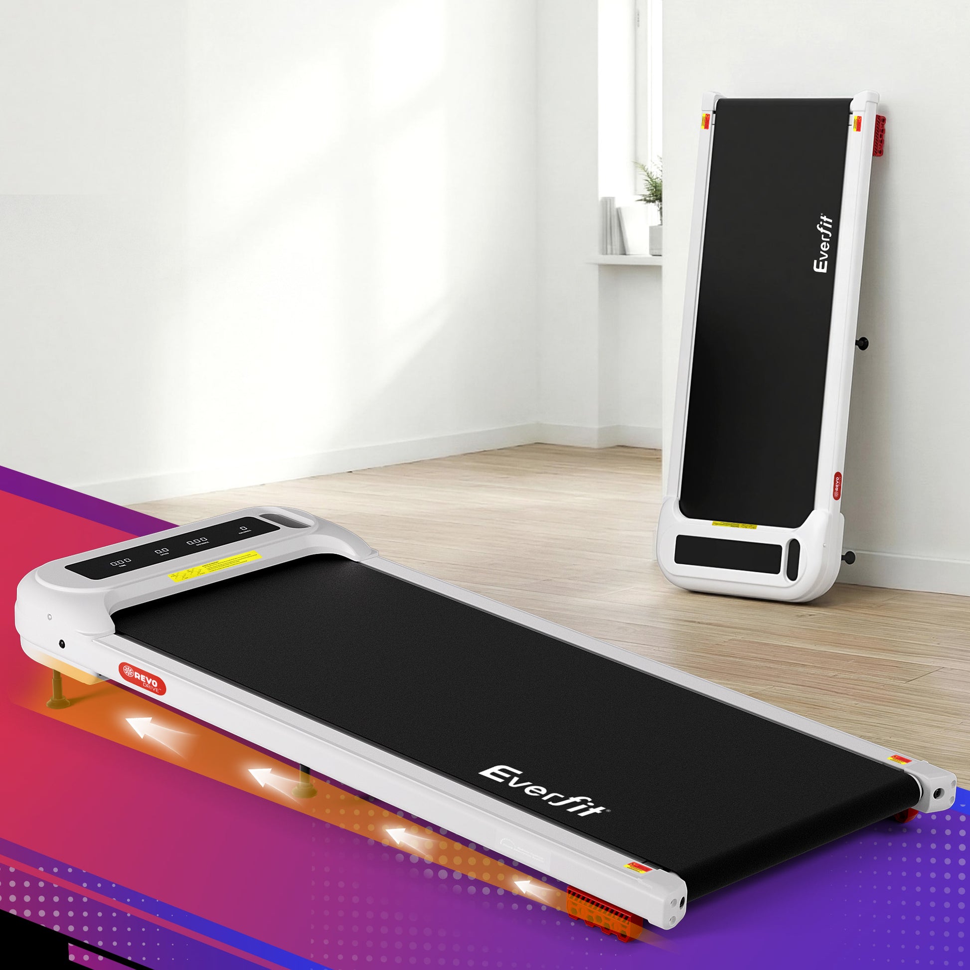 Treadmill Walking Pad Desk White Electric Incline Under Gym