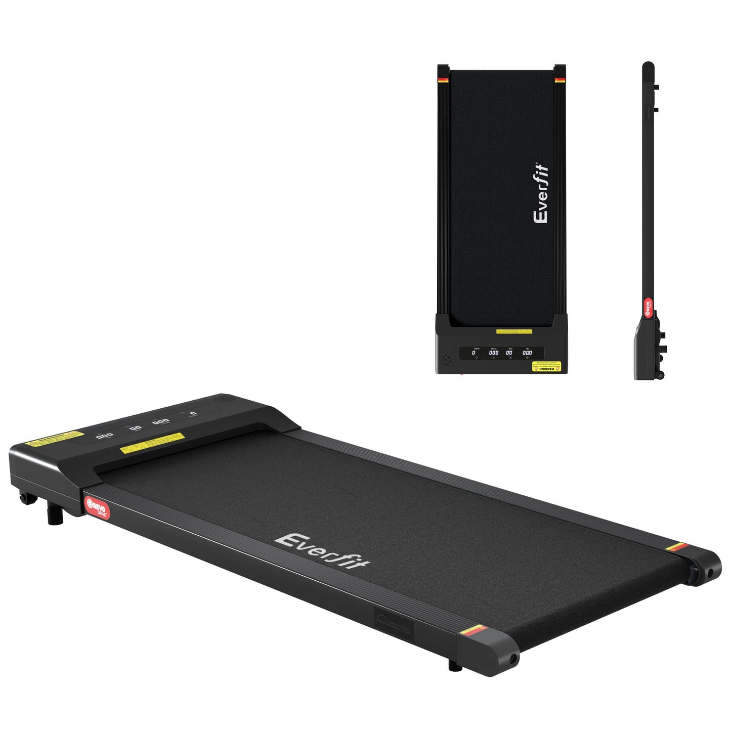 Treadmill walking pad with colour matched pieces and support fittings