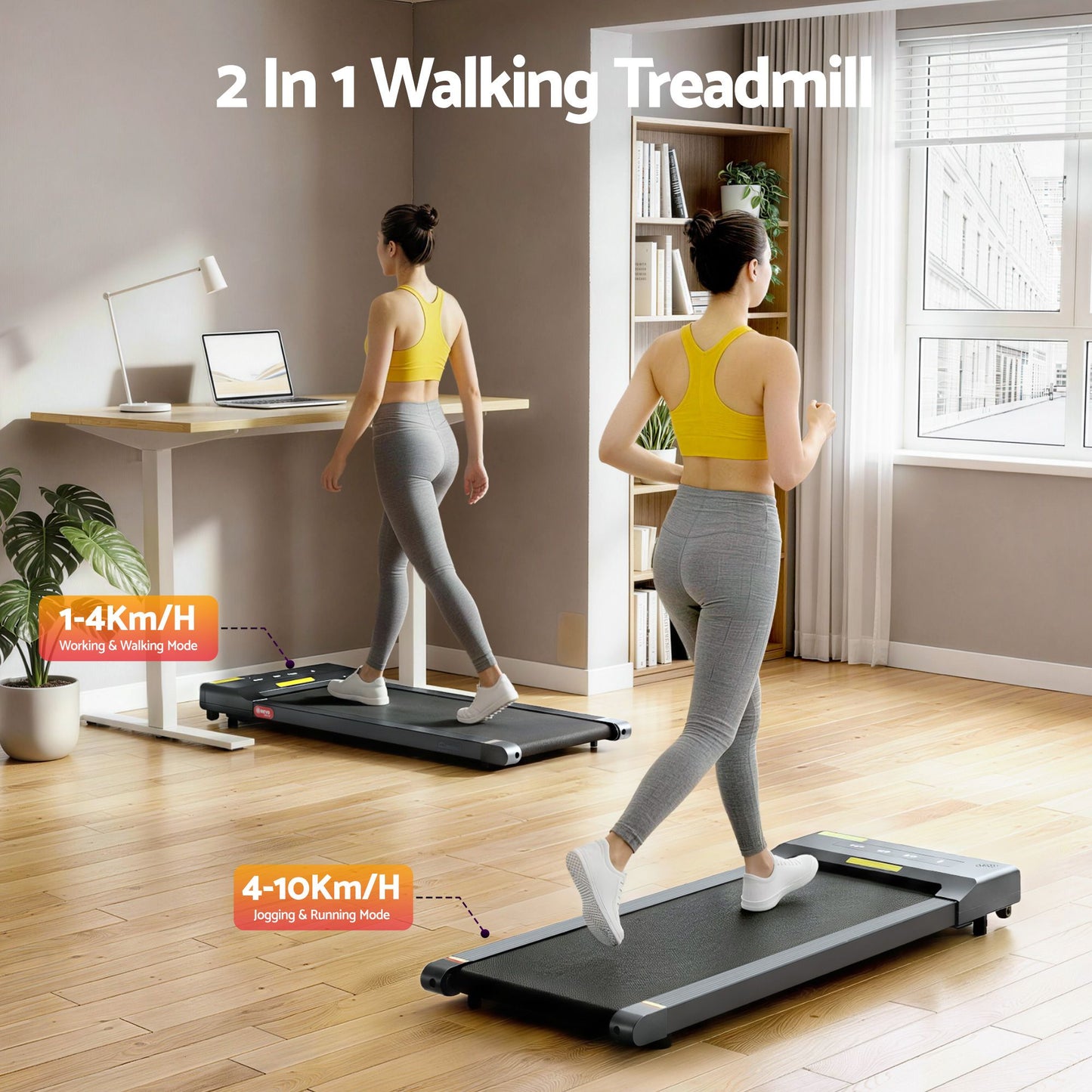 Treadmill Walking Pad Home Gym Office Fitness Machine 400mm