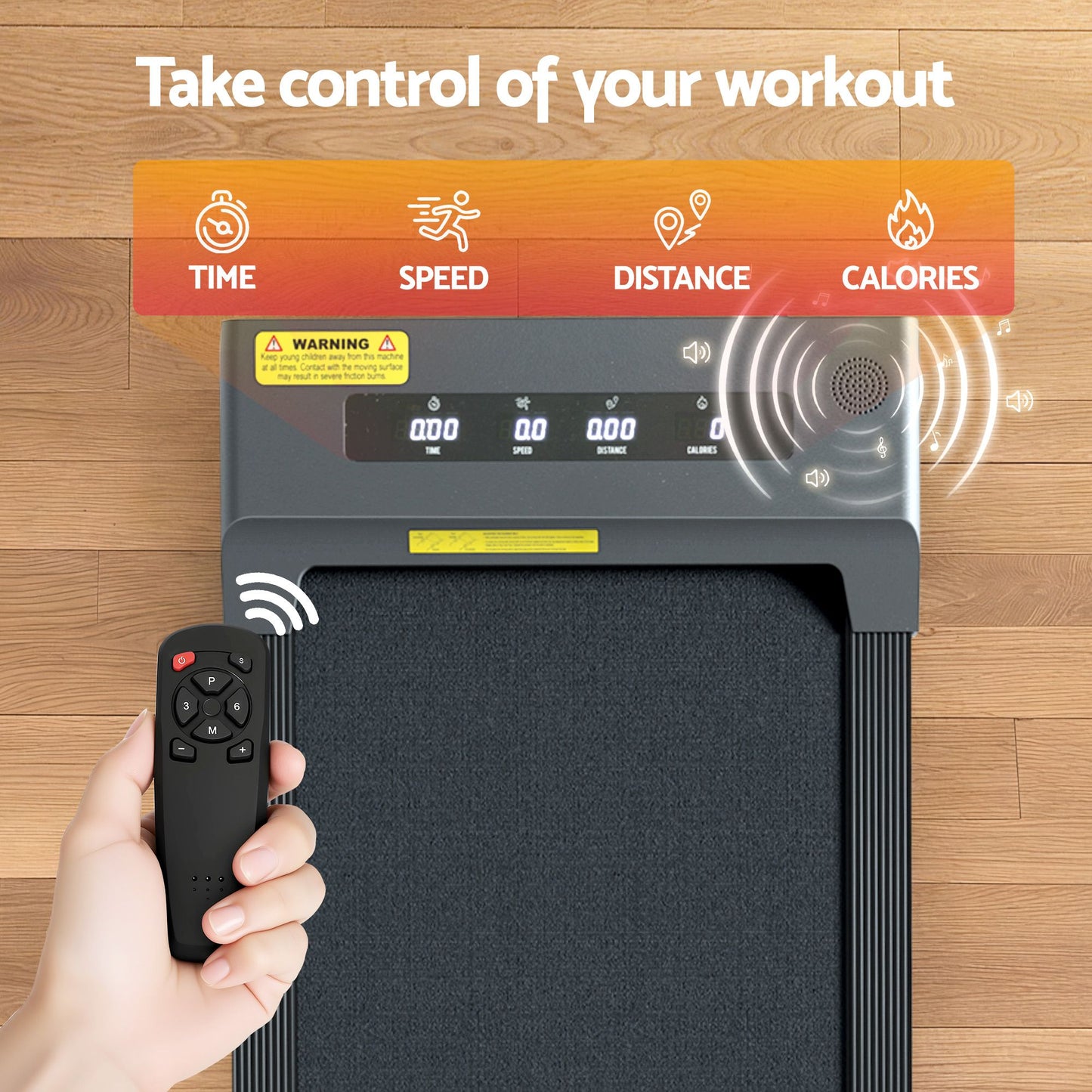 Treadmill Walking Pad Home Gym Office Fitness Machine 400mm - Grey
