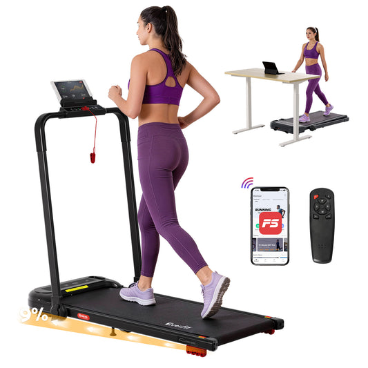Electric Walking Pad Treadmill Compact Gym Black