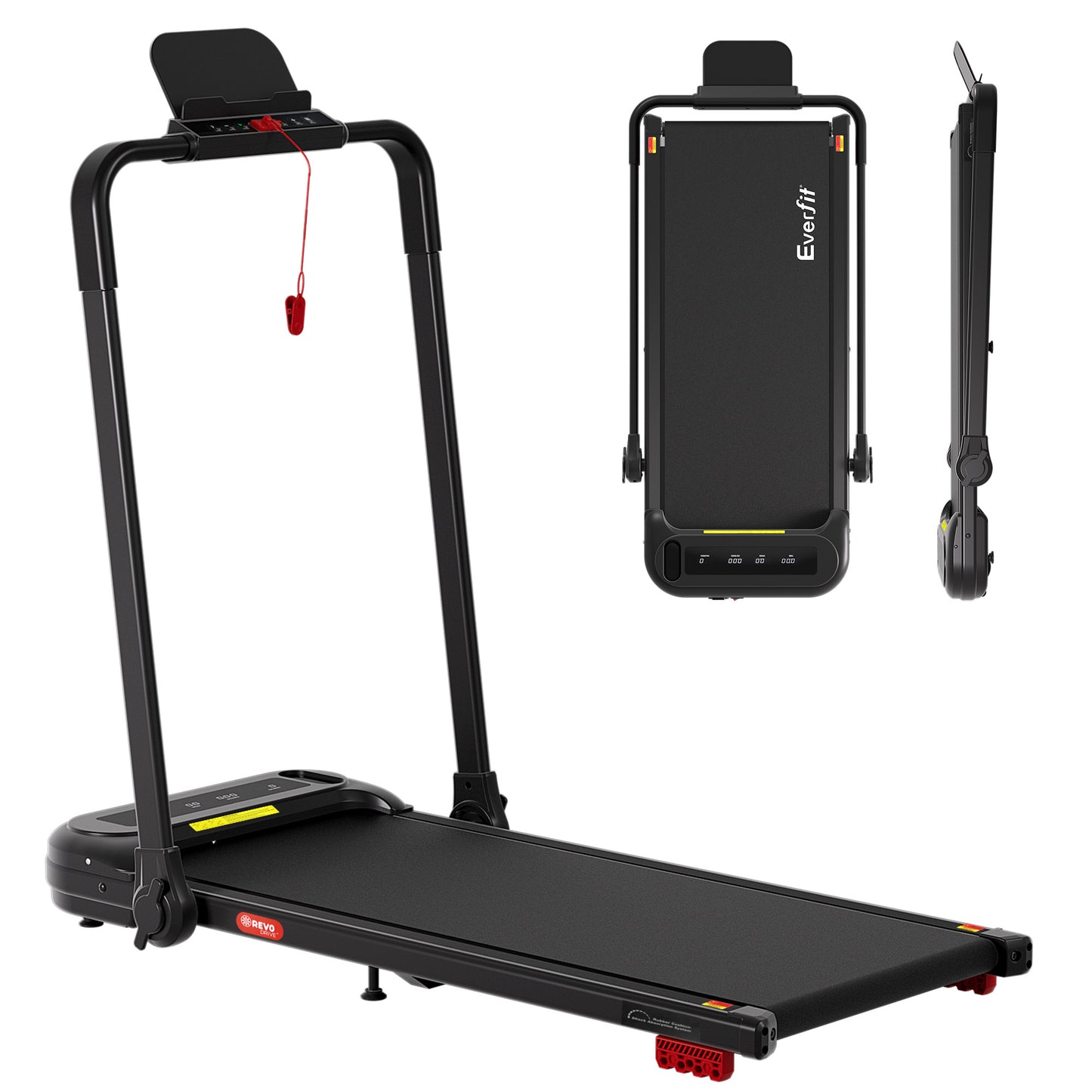 Treadmill Electric Walking Pad Incline Foldable Gym Black