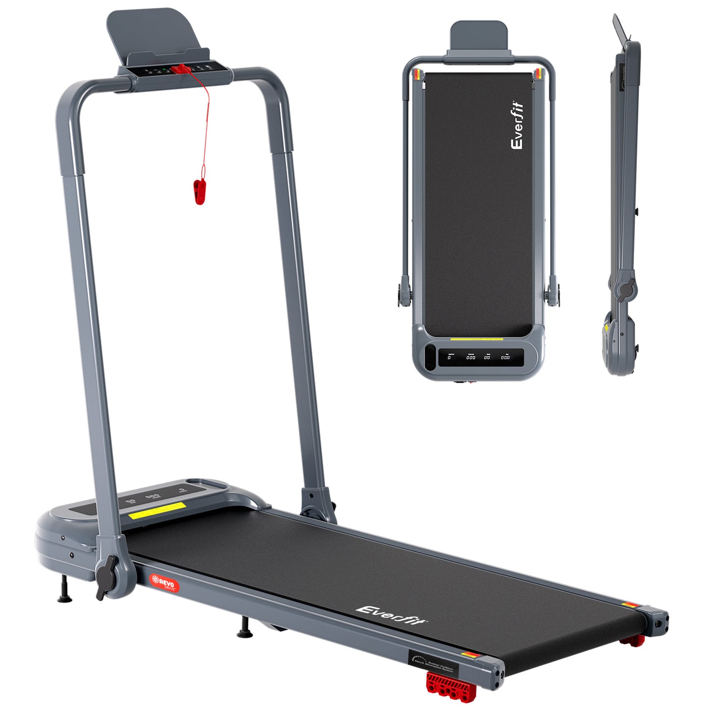 Everfit Treadmill Electric Walking Pad with Incline Foldable for Home Gym Grey