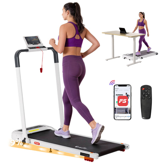 Everfit Treadmill Electric Walking Pad Incline Foldable Gym White