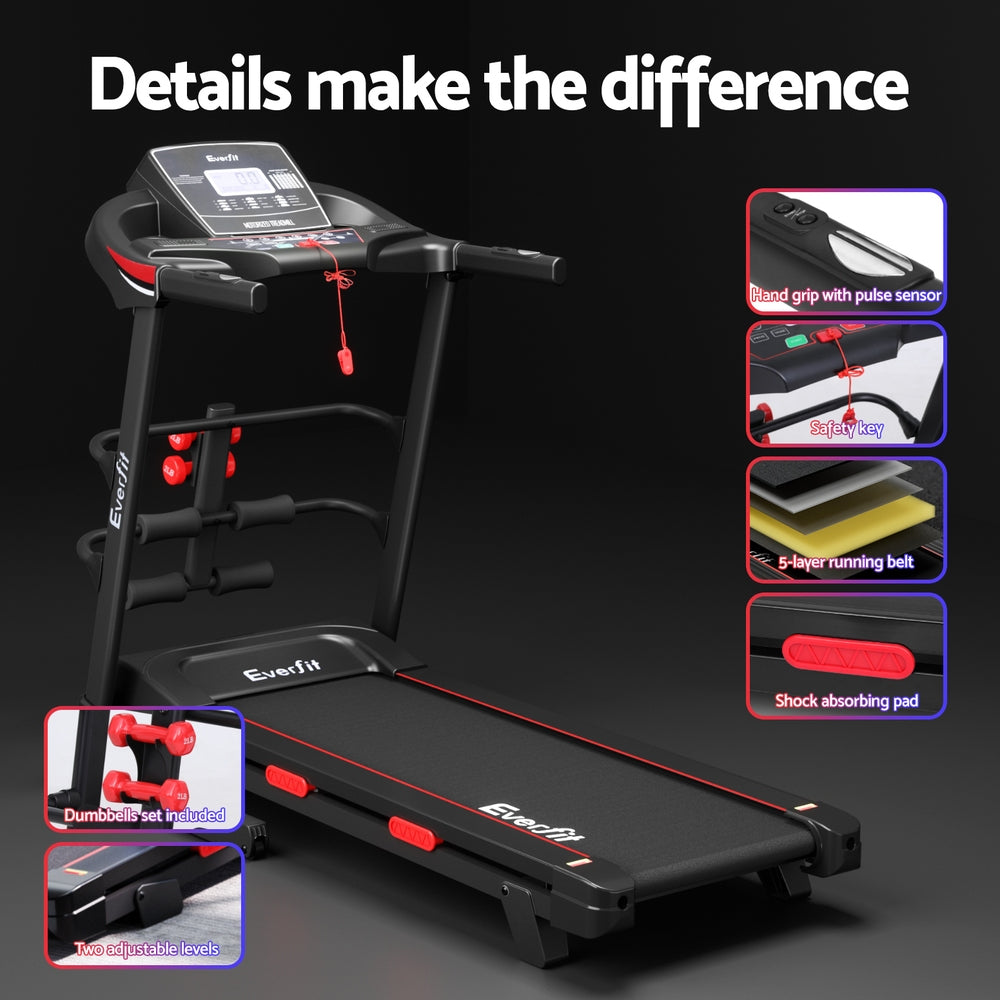 Treadmill Home Gym Fitness Exercise Machine with Sit-Up Bar - 420MM