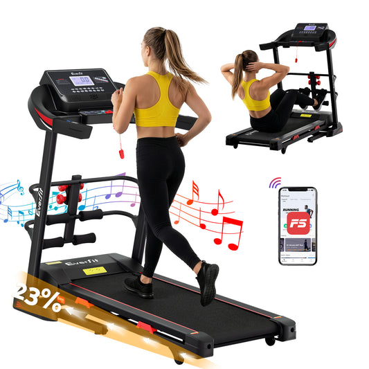 Treadmill Home Gym Fitness Exercise Machine with Sit-Up Bar - 450MM