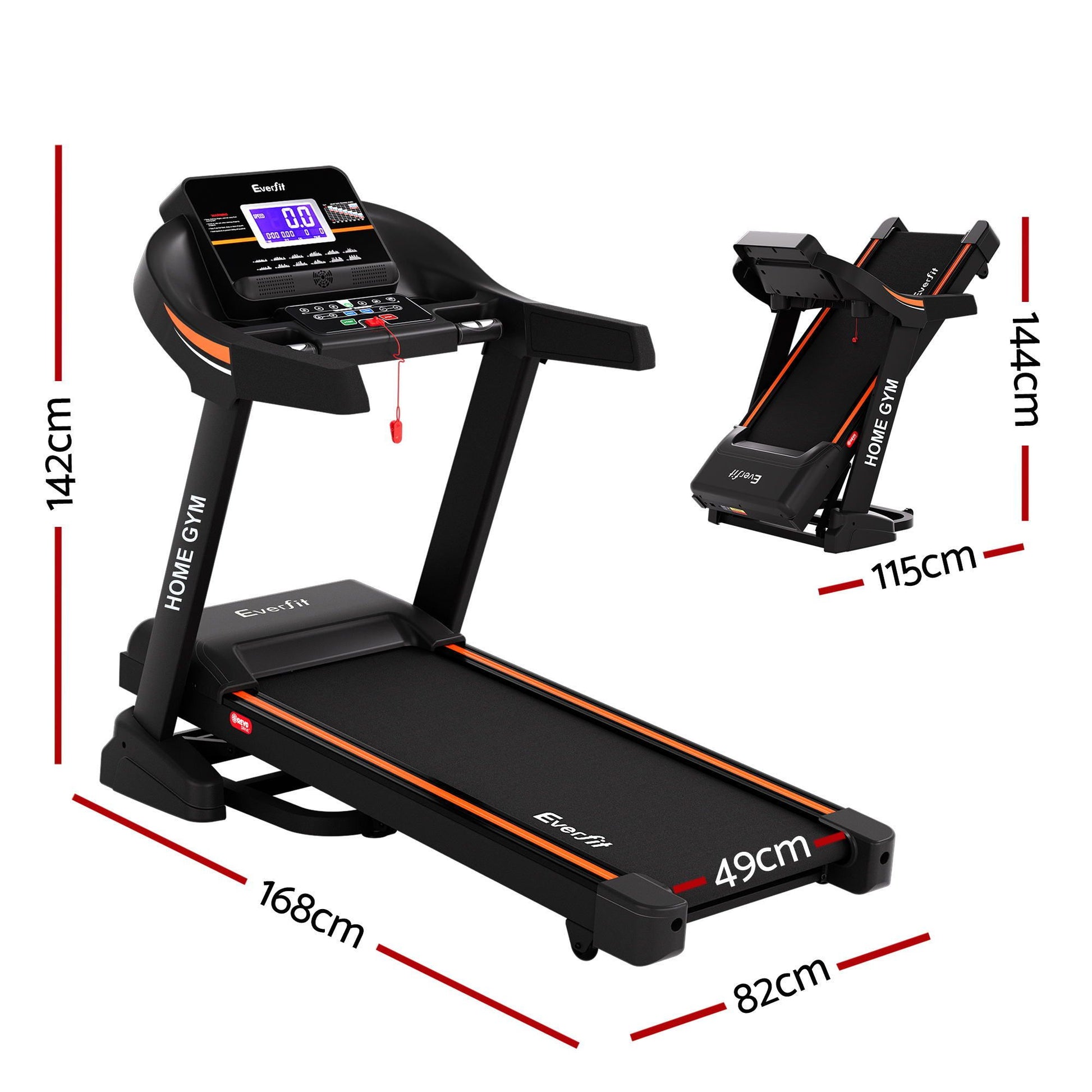 Incline Gym Fitness Exercise Machine 490mm Treadmill Auto