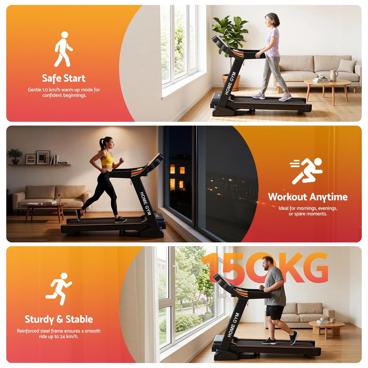 Treadmill Auto Incline Gym Fitness Exercise
